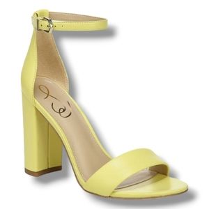 New Sam Edelman Leather Yaro Ankle Strap Heel in Butter Yellow $120